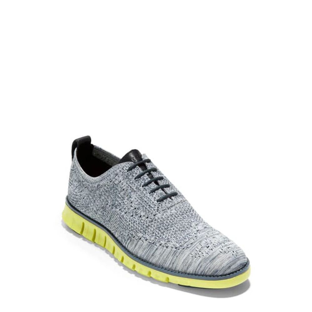 Cole Haan Zerogrand Stitchlite Oxford Shoes Gray Yellow Size Mens 8M Lightweight